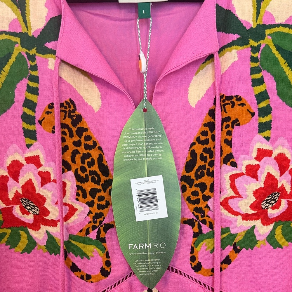 FARM Rio Pink Tropical Embroidered Long Sleeve Mini Dress - Picture 11 of 11